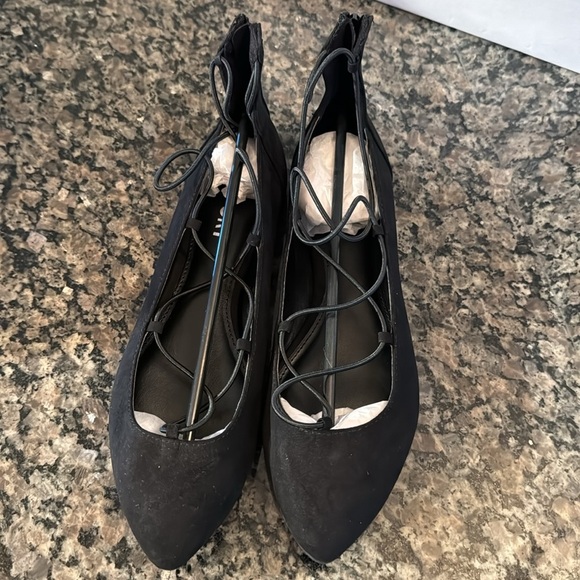 Report bell black pointed toe lace up ballet NIB 8.5 - Picture 7 of 8